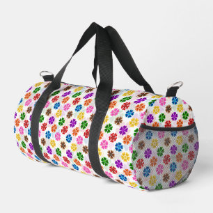 Sac De Sport Conception de fleurs arc-en-ciel rétro colorées bl