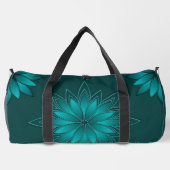 Sac De Sport Conception de mandala à feuilles de teal sur fond (Verso)