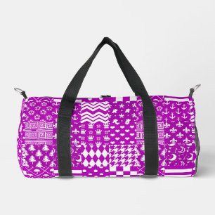 Sac De Sport Conception de Patchwork Motifs mélangés violet bla