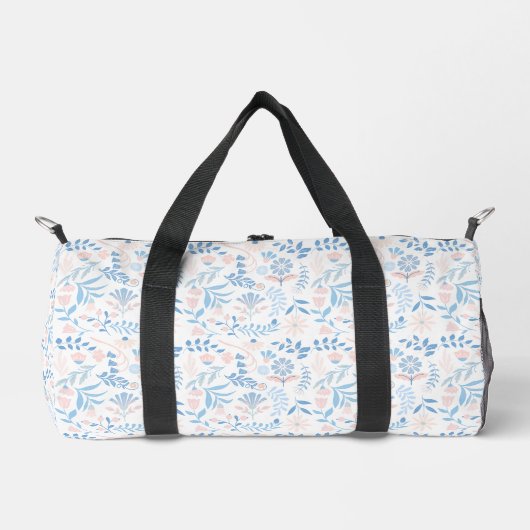 Sac De Sport Conception florale boho impression bloc bleu rose (Recto)