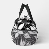 Sac De Sport Cool Noir & blanc Modèle Floral moderne Monogramme (Droite)