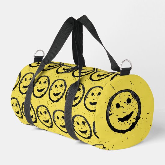 Sac De Sport Cool Sardé Joyeux visage souriant motif jaune (Coin gauche)