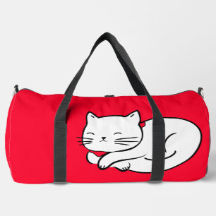 Sac De Sport Couchage blanc mignon de chat