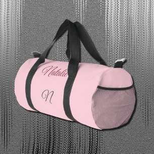 Sac De Sport Couleur rose pastel monogrammée