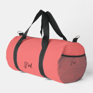 Sac De Sport Couleur unie pêche tendance pastel initiales nom
