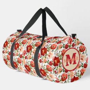 Sac De Sport Crème rouge Pépites blanches Rose Floral Grand