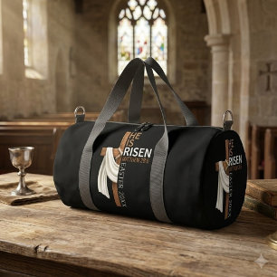 Sac De Sport Croix de Pâques vintage personnalisée Il est ressu