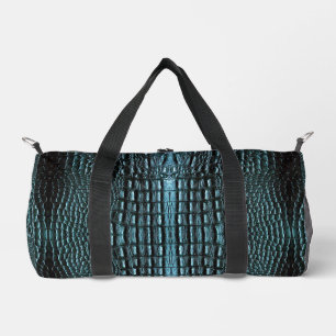 Sac De Sport Cuir Alligator Bleu