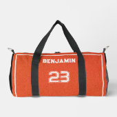 Sac De Sport Custom Basketball Textured Player Number Orange (Recto)