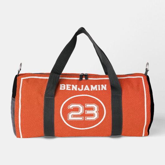 Sac De Sport Custom Basketball Textured Player Number Orange (Verso)