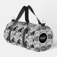 Customisez votre motif photo noir blanc Monogramme