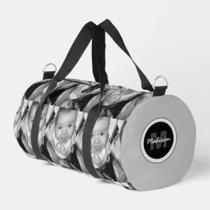 Sac De Sport Customisez votre motif photo noir blanc Monogramme