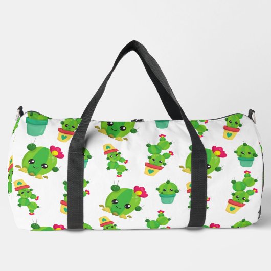 Sac De Sport Cute Cactus, Green Cactus, Motif Cactus (Recto)