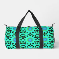 Cute Retro Lime Florale Vert Aqua & Bleu