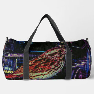 Sac De Sport Cyberpunk Sparrow dans Neon Cityscape