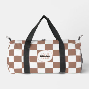 Sac De Sport Damas en carrés marron moka blanc rétro Monogramme