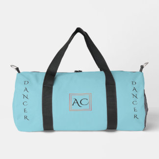 Sac De Sport Danseur monogramme bleu clair minimaliste
