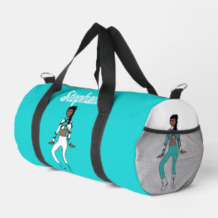 Sac De Sport Danseuse personnalisée Duffle Aqua White #1