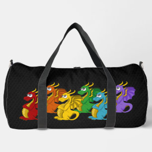 Sac De Sport Dessin animé de dragons arc-en-ciel colorés 