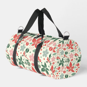 Sac De Sport Dessin floral lumineux avec feuilles vertes et poi