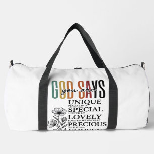 Sac De Sport Dieu dit que vous êtes fleur de foi design de t-sh