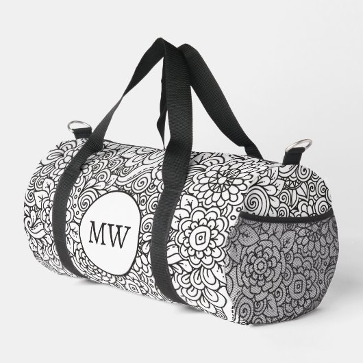 Sac De Sport Doodle Floral Retro (Coin droit)