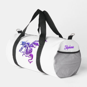 Sac De Sport Dragon violet de vol personnel contre blanc