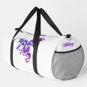 Sac De Sport Dragon violet de vol personnel contre blanc