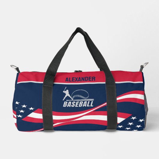 Sac De Sport Drapeau Américain, Joueuse De Baseball, Cadeau Ann (Recto)