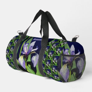 Sac De Sport Drapeau bleu unique Iris Fleur Nature Personnalisé