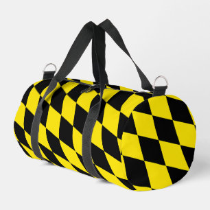 Sac De Sport Drapeau diamant de Bavière noire et jaune Motif
