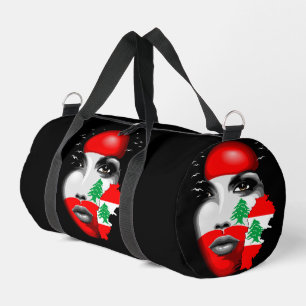Sac De Sport Drapeau et carte du Liban sur le visage de la fill