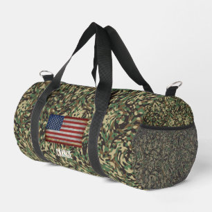 Sac De Sport Drapeau personnalisé Camouflage vert Nom personnal