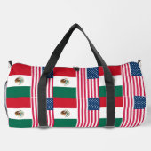Sac De Sport Drapeaux mexicains et américains côte à côte (Verso)