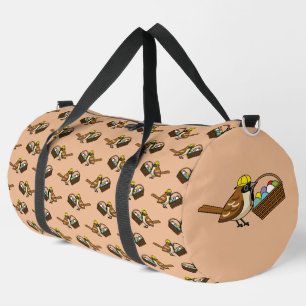 Sac De Sport Drôle mignon oiseau avec Motif de panier d'oeufs c