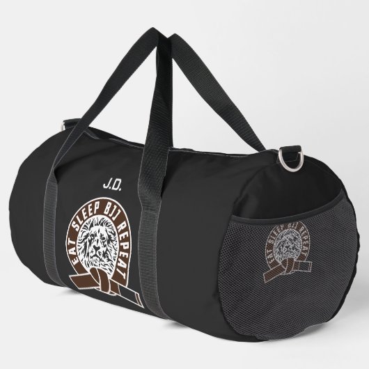 Sac De Sport Eat Sleep BJJ Repeat - Ceinture Brown "Personnalis (Coin droit)