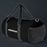 Sac De Sport Eerie Black Solid Color Nom personnalisé<br><div class="desc">Eerie Black Solid Color couleur moderne.</div>