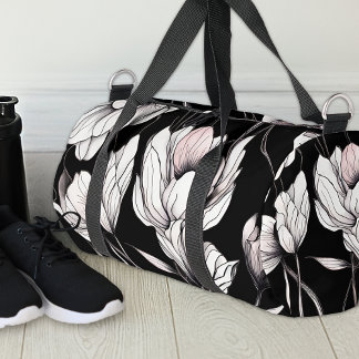 Sac De Sport Elegant Anemone Floral Black