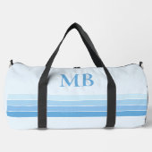 Sac De Sport Élégant Bleu Retro Stripes Monogramme (Recto)