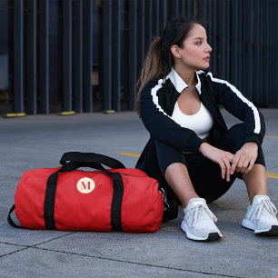 Sac De Sport Élégant En vichy Rouge Monogramme Fitness Gym