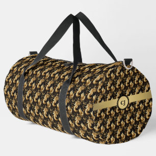 Sac De Sport Élégant et Chic : Personnalisé Noir & Or