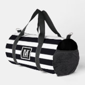 Sac De Sport Élégant Monogramme Classique. Bandes noir et blanc (Coin droit)