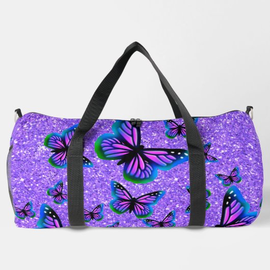 Sac De Sport Élégant monogramme de papillons à parties scintill (Verso)