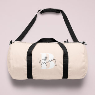 Sac De Sport Élégant Monogramme rose pâle moderne