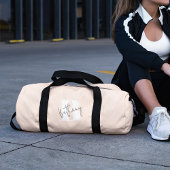 Sac De Sport Élégant Monogramme rose pâle moderne