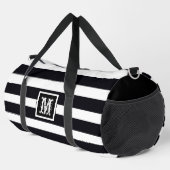 Sac De Sport Élégant Monogramme Simple Chic B & W Striped (Coin droit)