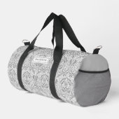 Sac De Sport Élégant motif floral gris (Coin droit)