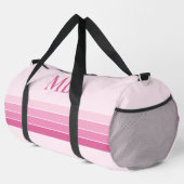 Sac De Sport Élégant rose Retro Stripes Monogramme (Coin droit)