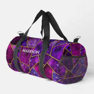 Sac De Sport Élégant rose violet girly géométrique