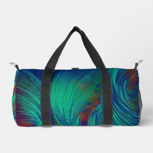 Sac De Sport Elégante Abstraite plumes Vert Bleu